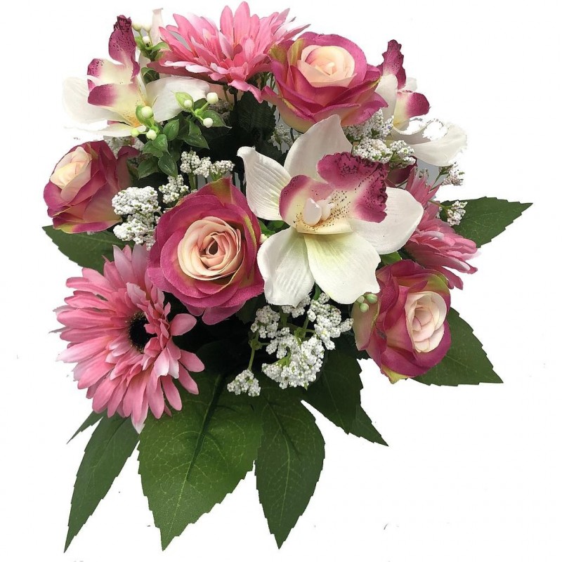 ***Composition florale funéraire - Coupe - Chambéry - Rose H 27cm