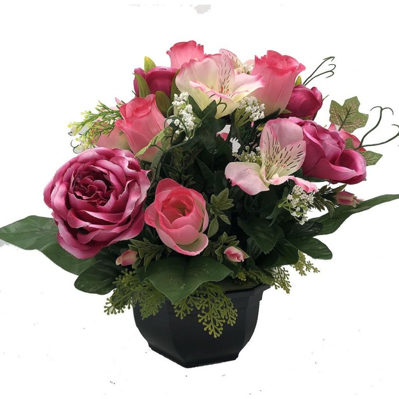 ***Composition florale funéraire - Coupe - Strasbourg - Rose H 33cm