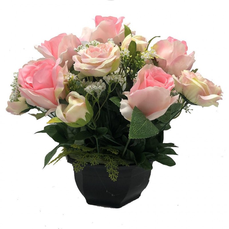 ***Composition florale funéraire - Coupe - Limoges - Rose H 35cm