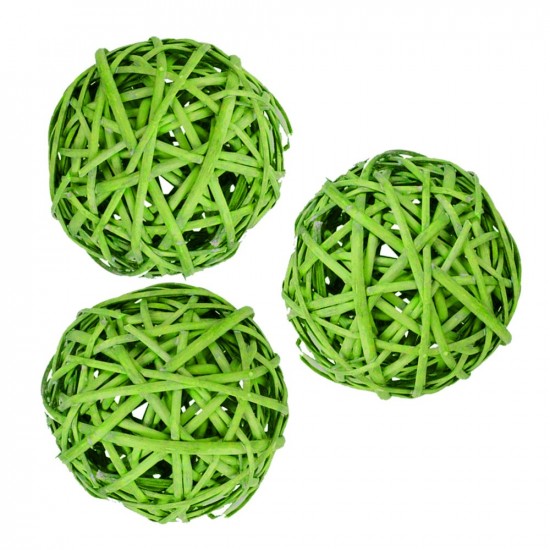 Boule en Osier "Brunch Ball" Vert ø6cm Lot de 12 pièces