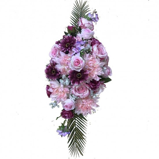 Composition Florale Funéraire - Jardinière de Fleurs - Lyon Rose