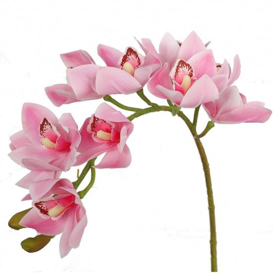 Orchidée Cymbidium Léanne Rose Artificielle H 70cm