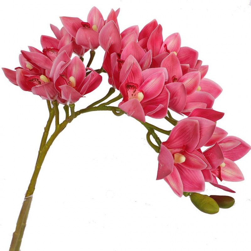 Orchidée Cymbidium Léanne Rouge Artificielle H 70cm