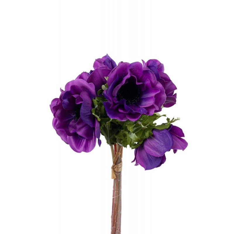 Bouquet d'Anémone Artificielle Violet H 27cm