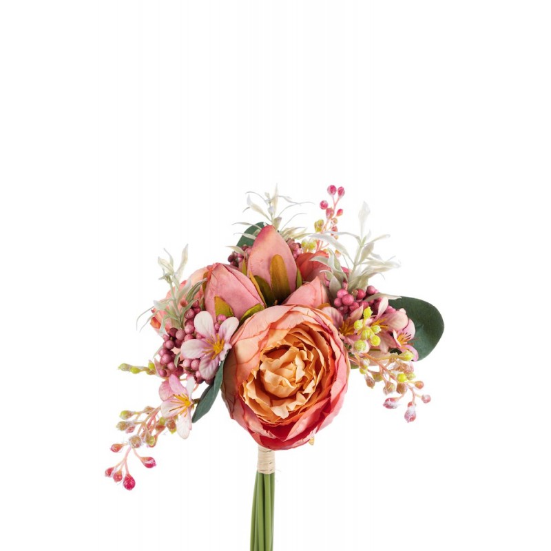 Bouquet de Pivoine Artificielle Saumon H 36cm