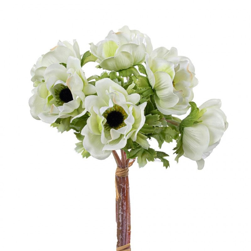 Bouquet Anémone Artificielle Blanc H27cm