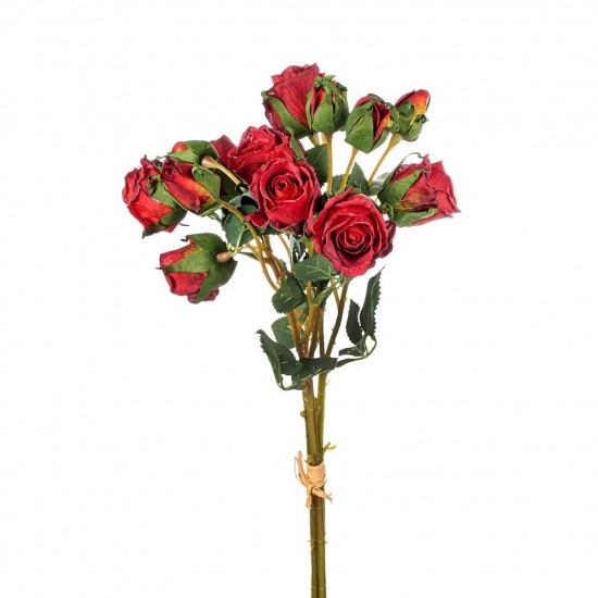 Bouquet de Bouton de Roses Rouges Artificielles Margot - 15 têtes -  Imitation Fleurs Séchées H40cm