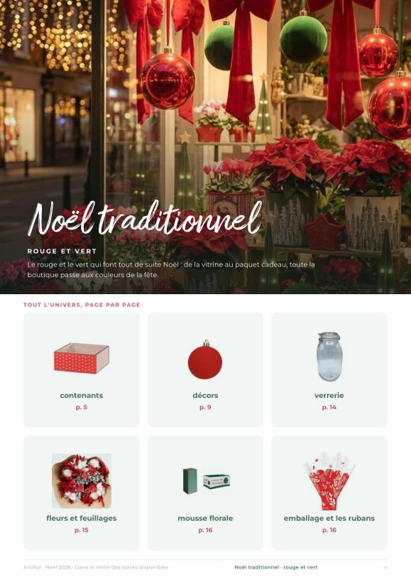 Noël traditionnel rouge et vert, idée de box