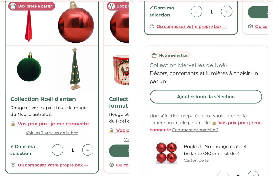 Sélection d'articles et box prêtes à partir pour décorer sa vitrine de Noël